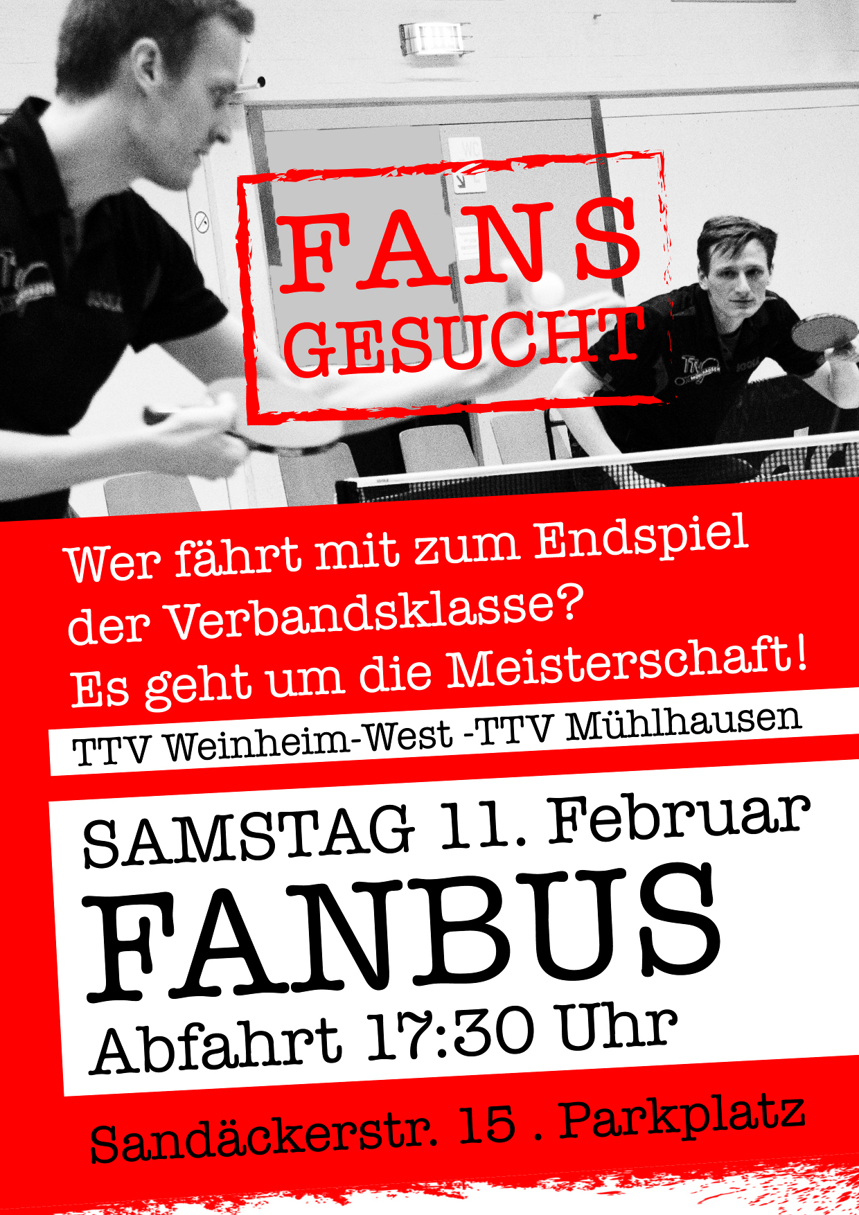 Fanbus Sa, 17.30 Uhr, Sandckerstrae 15