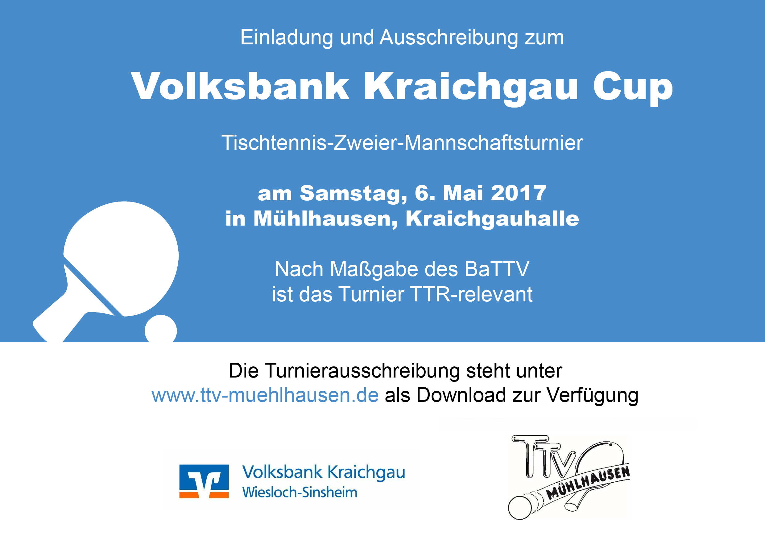 Einladung zum Volksbank Kraichgau Cup am 6. Mai 2017