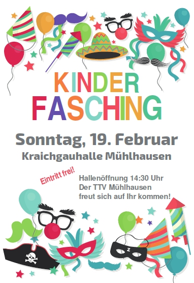 Kinderfasching 19.02., 15.00 - 18.00 Uhr