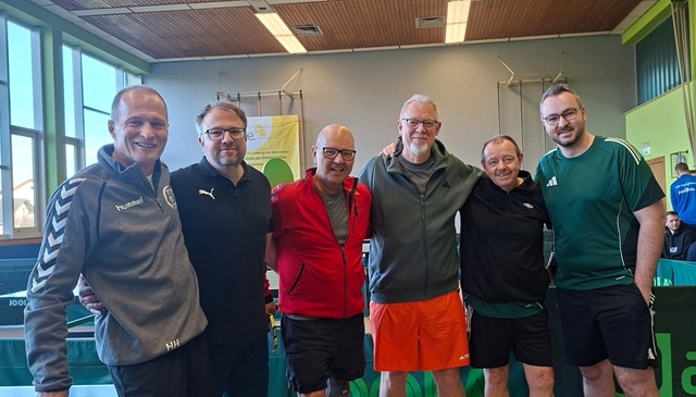 Die TTV-Spieler beim Rettigheimer Grümpelturnier