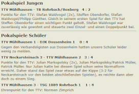 erste Berichte auf der Homepage